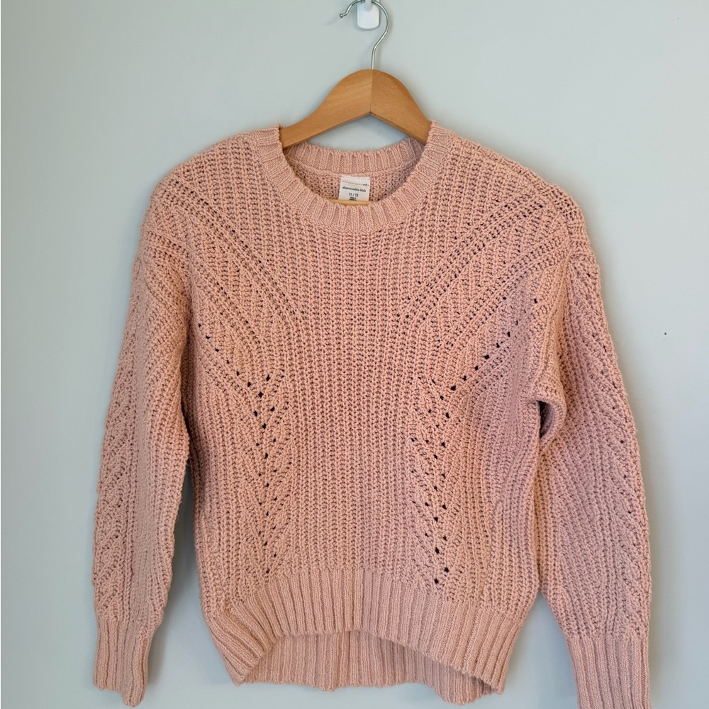 Girl’s Cable Crewneck Knit Sweater
